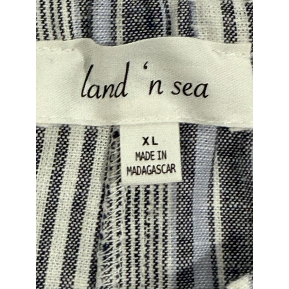 Land 'n Sea Women's Striped Cropped Pants Linen Blend Size XL 317 - Picture 2 of 9